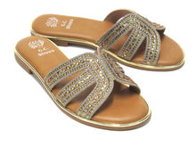 GC Shoes Clara Rhinestone Slip On Flat Sandal (Women's) - Bronze - Sz 7 M