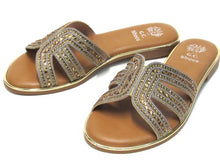 GC Shoes Clara Rhinestone Slip On Flat Sandal (Women's) - Bronze - Sz 7 M
