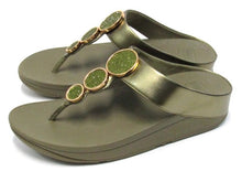 FitFlop Halo Bead-Circle Toe-Post Flat Sandal (Women's) - Camo Green - Sz 8 M