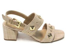 Kate Spade Spade Flower Studded Block Heel Sandal (Women's) - Beige - Sz 5.5 B