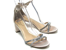 Badgley Mischka Joanne Block Heel Sandal (Women's) - Champagne Satin - Sz 9.5 M