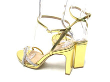 Badgley Mischka Fila Sandal Slim Block Heel Sandal (Women's) - Gold - Sz 7 M