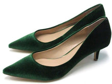 Jewel Badgley Mischka Enola Kitten Heel Pump (Women's) - Green Velvet - Sz 7.5 M