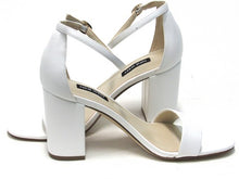 Nine West Toniann Block Heel Sandal (Women's) - White - Sz 7.5 M