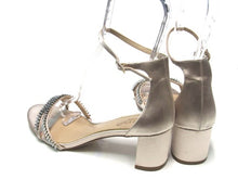 Badgley Mischka Joanne Block Heel Sandal (Women's) - Champagne Satin - Sz 9.5 M