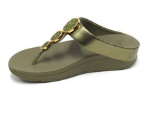 FitFlop Halo Bead-Circle Toe-Post Flat Sandal (Women's) - Camo Green - Sz 8 M