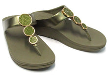 FitFlop Halo Bead-Circle Toe-Post Flat Sandal (Women's) - Camo Green - Sz 8 M