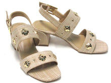 Kate Spade Spade Flower Studded Block Heel Sandal (Women's) - Beige - Sz 5.5 B