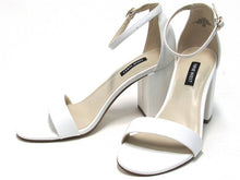Nine West Toniann Block Heel Sandal (Women's) - White - Sz 7.5 M