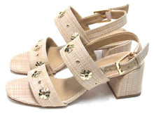 Kate Spade Spade Flower Studded Block Heel Sandal (Women's) - Beige - Sz 5.5 B