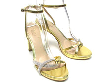 Badgley Mischka Fila Sandal Slim Block Heel Sandal (Women's) - Gold - Sz 7 M