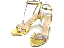 Badgley Mischka Fila Sandal Slim Block Heel Sandal (Women's) - Gold - Sz 7 M