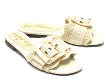 Sam Edelman Bambi Raffia Flat Slide Sandal (Women's) - Linen - Sz 7.5 M