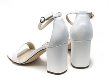 Nine West Toniann Block Heel Sandal (Women's) - White - Sz 7.5 M