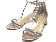 Badgley Mischka Joanne Block Heel Sandal (Women's) - Champagne Satin - Sz 9.5 M