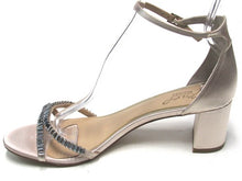 Badgley Mischka Joanne Block Heel Sandal (Women's) - Champagne Satin - Sz 9.5 M