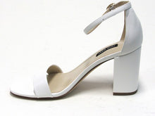 Nine West Toniann Block Heel Sandal (Women's) - White - Sz 7.5 M
