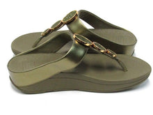 FitFlop Halo Bead-Circle Toe-Post Flat Sandal (Women's) - Camo Green - Sz 8 M