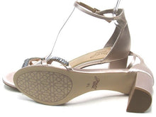 Badgley Mischka Joanne Block Heel Sandal (Women's) - Champagne Satin - Sz 9.5 M