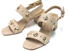 Kate Spade Spade Flower Studded Block Heel Sandal (Women's) - Beige - Sz 5.5 B