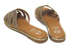 GC Shoes Clara Rhinestone Slip On Flat Sandal (Women's) - Bronze - Sz 7 M
