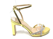Badgley Mischka Fila Sandal Slim Block Heel Sandal (Women's) - Gold - Sz 7 M