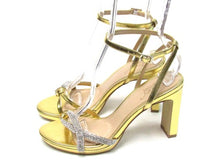 Badgley Mischka Fila Sandal Slim Block Heel Sandal (Women's) - Gold - Sz 7 M
