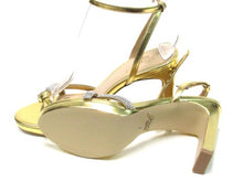 Badgley Mischka Fila Sandal Slim Block Heel Sandal (Women's) - Gold - Sz 7 M