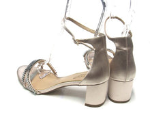 Badgley Mischka Joanne Block Heel Sandal (Women's) - Champagne Satin - Sz 9.5 M