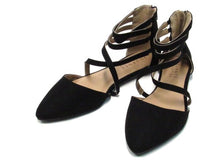 Journee Collection Marlee Pointed Toe Flat Sandal (Women's) - Black - Sz 10 M