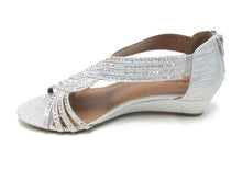 Style & Co Ginifur Embellished Wedge Sandal (Women's) - Silver - Sz 7.5 M