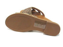 GC Shoes Clara Rhinestone Slip On Flat Sandal (Women's) - Bronze - Sz 7 M