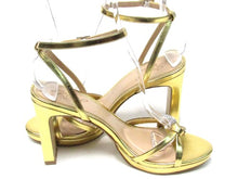 Badgley Mischka Fila Sandal Slim Block Heel Sandal (Women's) - Gold - Sz 7 M