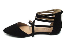Journee Collection Marlee Pointed Toe Flat Sandal (Women's) - Black - Sz 10 M