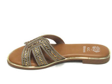 GC Shoes Clara Rhinestone Slip On Flat Sandal (Women's) - Bronze - Sz 7 M