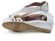 Style & Co Ginifur Embellished Wedge Sandal (Women's) - Silver - Sz 7.5 M
