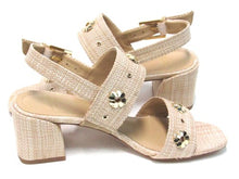 Kate Spade Spade Flower Studded Block Heel Sandal (Women's) - Beige - Sz 5.5 B
