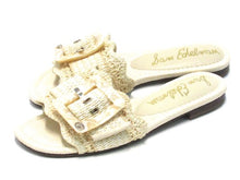 Sam Edelman Bambi Raffia Flat Slide Sandal (Women's) - Linen - Sz 7.5 M