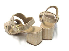 Kate Spade Spade Flower Studded Block Heel Sandal (Women's) - Beige - Sz 5.5 B