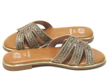 GC Shoes Clara Rhinestone Slip On Flat Sandal (Women's) - Bronze - Sz 7 M