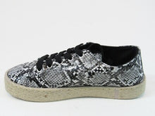 Olivia Miller Lace-up Sneaker (Women's) - Black Snake Print - Sz 6; 36 EU