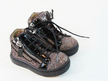 Giuseppe Zanotti Glitter High Top Dbl Zip Sneakers - Black - Size 19 (Toddler)