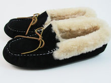 Fleece Lined Moccasin Slipper (Women's) - Black - Sz 40 EU