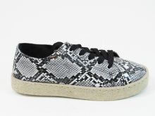 Olivia Miller Lace-up Sneaker (Women's) - Black Snake Print - Sz 6; 36 EU