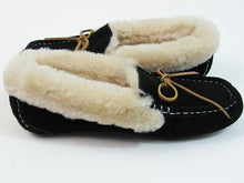 Fleece Lined Moccasin Slipper (Women's) - Black - Sz 40 EU