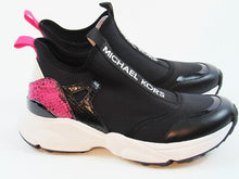 Michael Kors Willow Slip On Sneaker (Women's) - Black/Wht/Pk - Left.8; Right.8.5