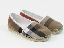 Burberry Kid Check Espadrille Flat - Off White/Tan - 27 (Kid)