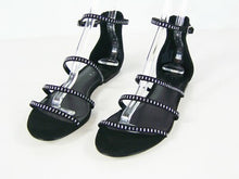 Leith Rhinestone Embellished Strappy Flat Sandal - Black - Sz 8.5 M ???