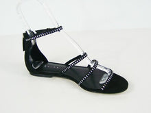Leith Rhinestone Embellished Strappy Flat Sandal - Black - Sz 8.5 M ???