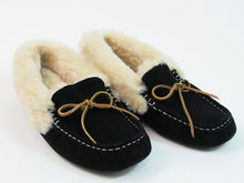 Fleece Lined Moccasin Slipper (Women's) - Black - Sz 40 EU